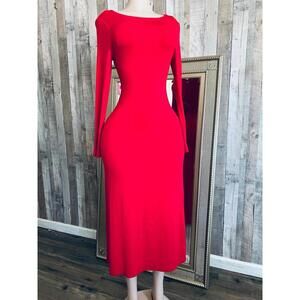 beautiful maxi, body-hugging dress, red color